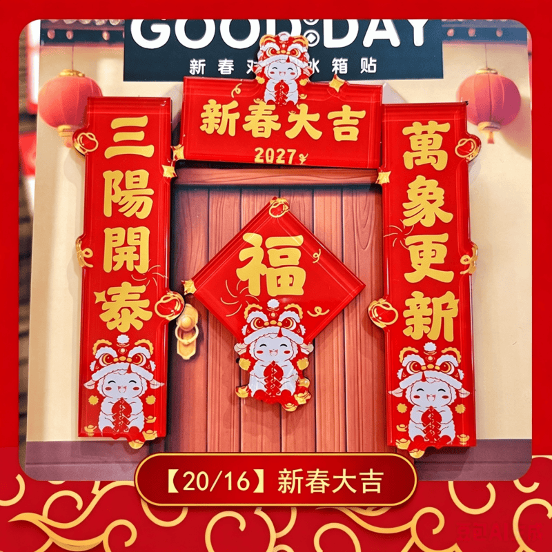 磁吸冰箱貼小對聯